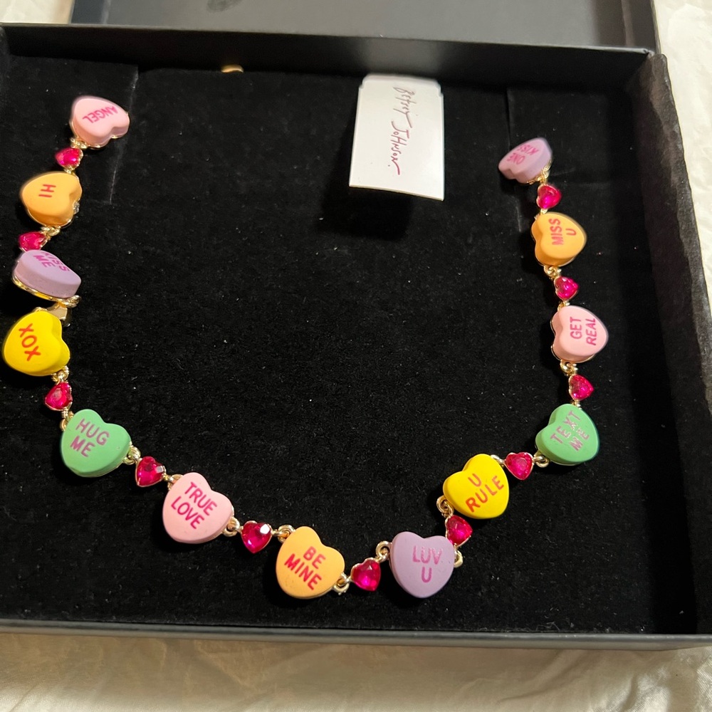Betsey Johnson Multicolor Candy Heart Necklace